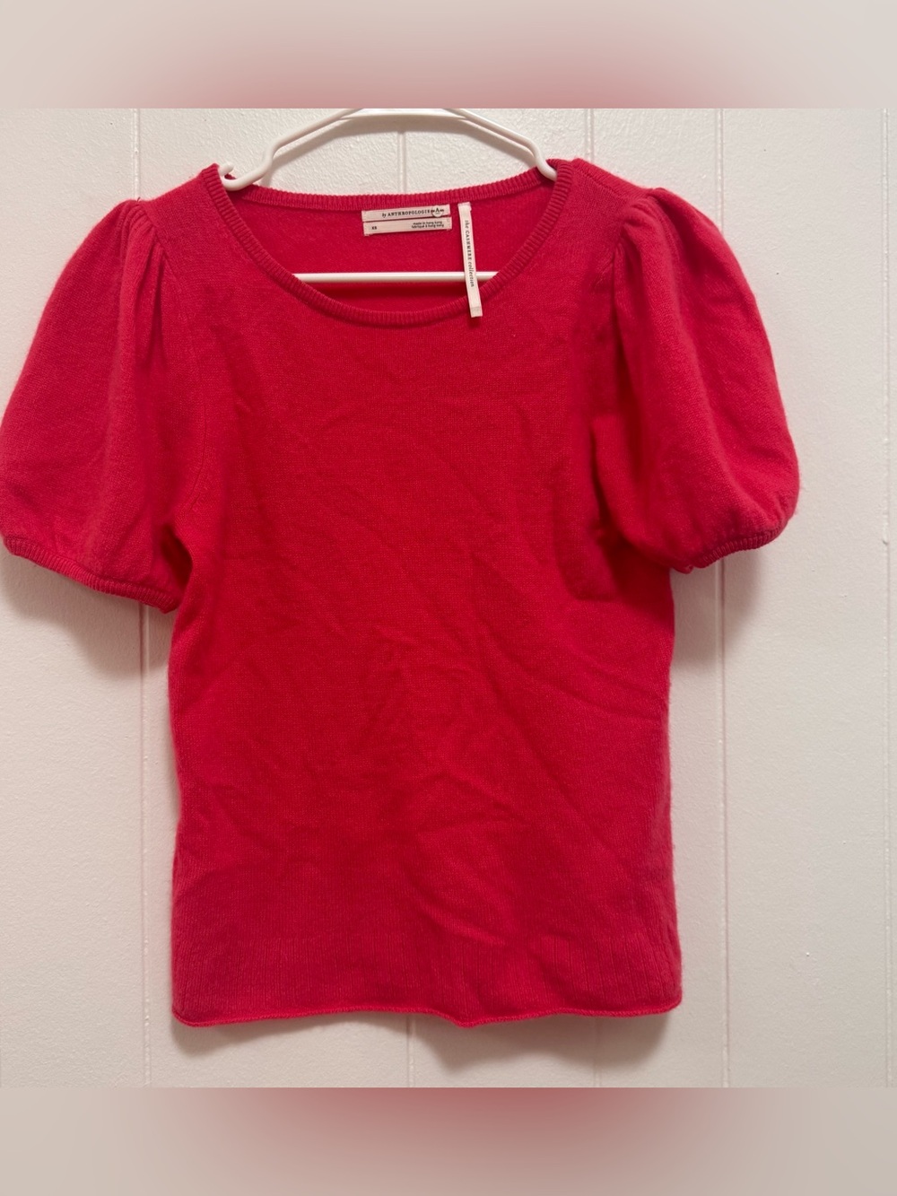 Anthropologie puff short-sleeve cashmere sweater XS